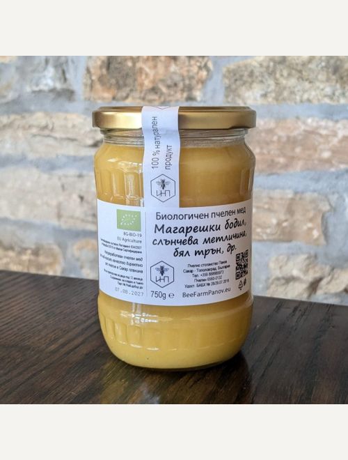 БИО пчелен мед Магарешки бодил, Слънчева метличина, Бял трън
